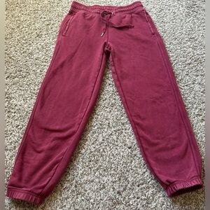 Aerie Red Wine Fleece Joggers - SZ S